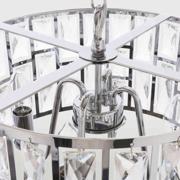Kryształowa LAMPA wisząca KIEV P04858CH Cosmolight okrągły zwis crystal glamour chrom