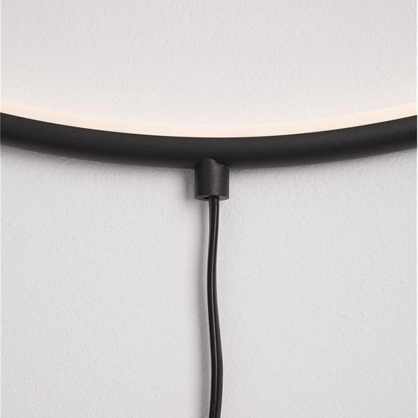 LAMPA ścienna CHINU LE41606 Luces Exclusivas metalowa OPRAWA kinkiet LED 28W 3000K okrągy pierścień ring czarny