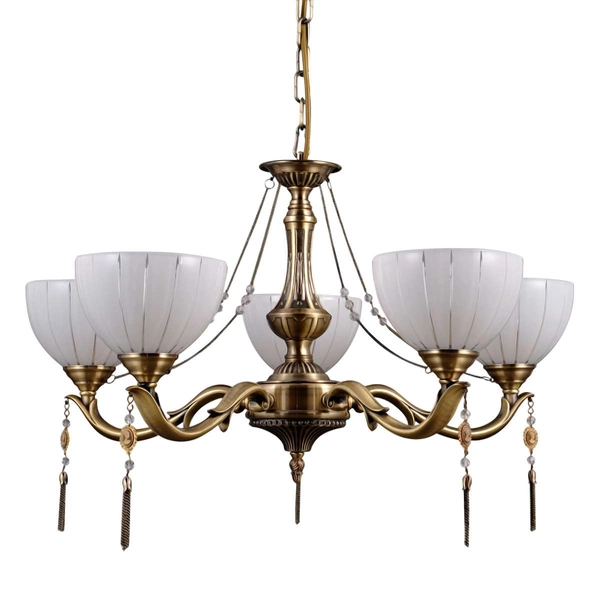 Żyrandol LAMPA wisząca BAXIO MD38445-5 Italux klasyczna OPRAWA biała złota