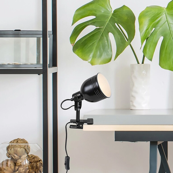 Loftowa lampa na klips Flint 3092 czarna lampka ruchoma z włącznikiem