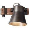 Kinkiet ścienny loft Plow 82110/46  do sypialni drewniany czarny