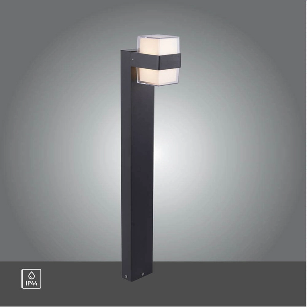 Grafitowy słupek ogrodowy Cara LED 8W 3000K zewnętrzna lampa