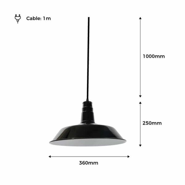 Lampa wisząca nad stół Retro ABR-LWRG-B Abruzzo do jadalni czarna