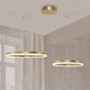 Lampa wisząca pierścieniowa z pilotem Halo AZ4979 80+60 LED 90W ringi złote