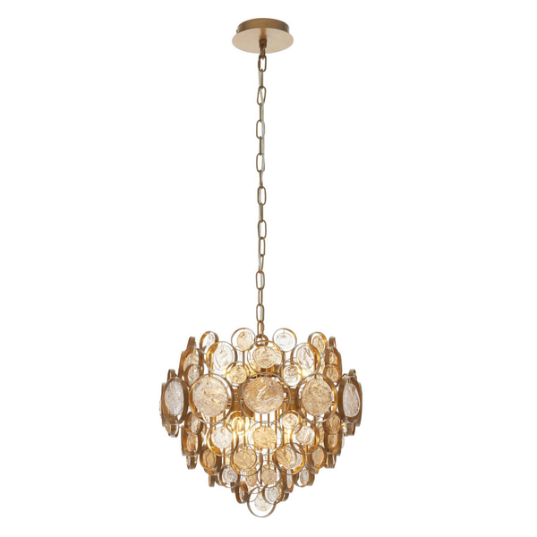 Łańcuchowa lampa wisząca L&-191989 Light& metalowa złota