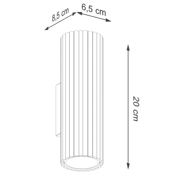 Naścienny kinkiet góra-dół KARBON SL.1651 ryflowany złoty