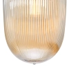Szklana wisząca lampa Abrielle ABR0106 nad stół żebrowana bursztynowa