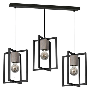 LAMPA wisząca RALPH MLP3712 Milagro metalowa OPRAWA listwa ZWIS prostokątne ramki drewno czarne