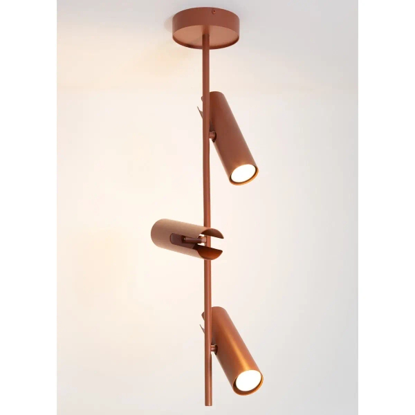Salonowa lampa sufitowa Leda 3 41152 metalowe tubki ceglane