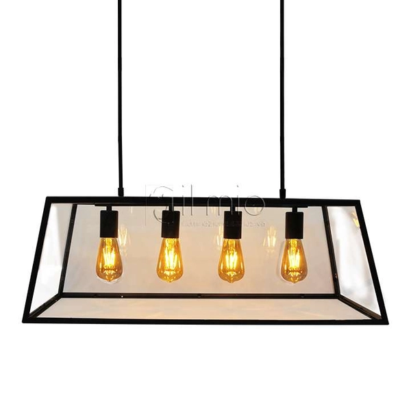 Loftowa LAMPA wisząca FINLAND 305503 IL MIO szklana OPRAWA retro zwis klatka czarna