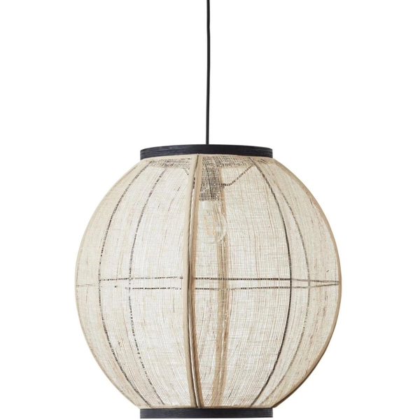 Wisząca lampa boho Tanah 99484/76 kulista drewno beż czarny