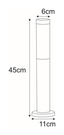 Lampa ogrodowa tuba Anica K-LP231-450 wąska metalowa chrom 