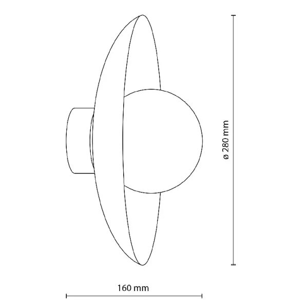 Ścienna lampa do salonu Slate 10937 mleczna kula metalowy ceglany