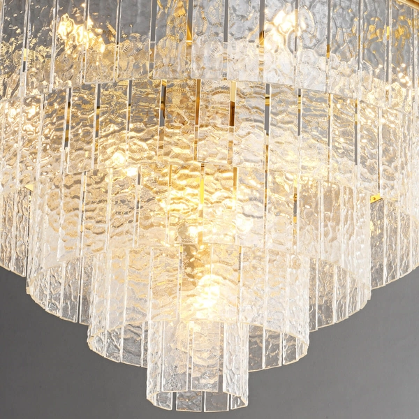 Lampa zwis Iceland ST-6308-6 Step lód kryształki pałacowa do salonu złota