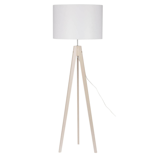 Stojąca lampa z abażurem Dove 2949 TK Lighting do sypialni biała