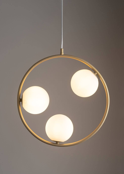 Wisząca lampa nowoczesna Ring do pokoju złota biała