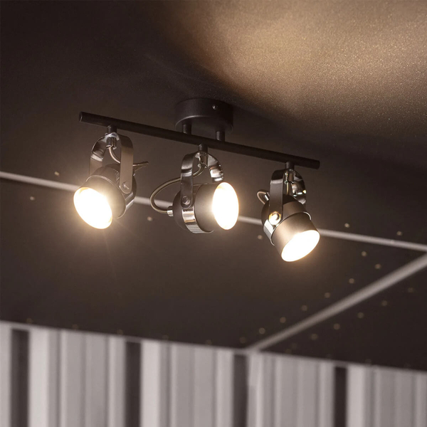 Regulowana lampa sufitowa Retro ABR-RRH-C-3XGU10 Abruzzo czarny srebrny