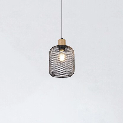 Metalowy zwis ażurowy Grendel 3131 czarna lampa wisząca do sypialni