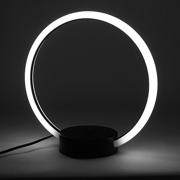 Nocna lampka 602 Domeno LED 9W 4000K krążek do sypialni biała czarna