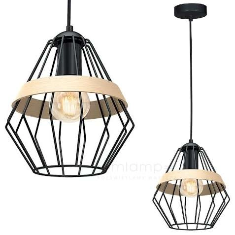 LAMPA wisząca CLIFF MLP5524 Milagro druciana OPRAWA metalowa klatka ZWIS skandynawski czarna
