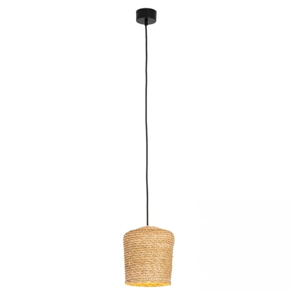 Ekologiczna lampa do sypialni 22167 pszenica pleciona brązowa