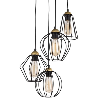 Zwisająca lampa kaskada Galaxy 2713 TK Lighting loftowa metalowa czarna