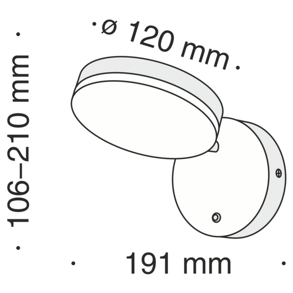 Kinkiet ścienny Fad MOD070WL-L8B3K LED 6W 3000K obracany czarny