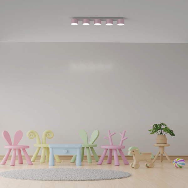 Sufitowa lampa nowoczesna Dixie do przedpokoju biała różowa