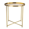 Metalowy stolik Moon DP-F80 brass Moos Home do salonu okrągły mosiądz