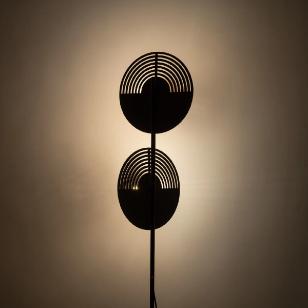 Skandynawska stojąca lampa Lunar Wood 16135 drewniana brązowy