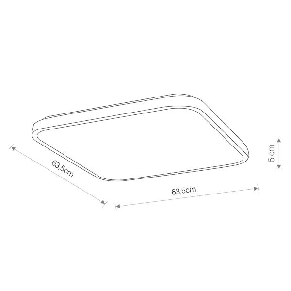 Ledowy plafon AGNES 8114 LED 64W 3000K kwadrat bialy