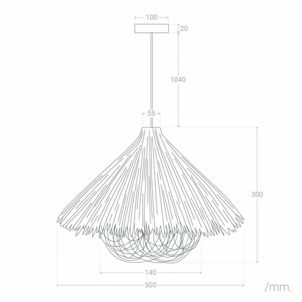 Lampa pleciona do salonu Boho ABR-NLW32-BH-E27 Abruzzo ratan naturalny