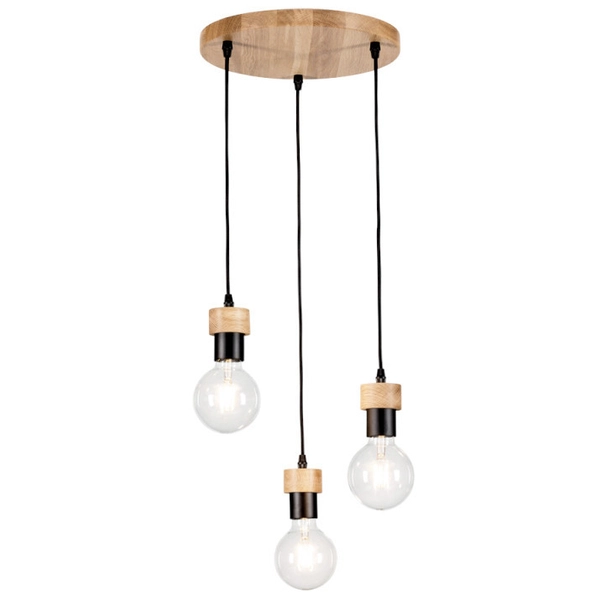 Wisząca lampa CLARTE 3274374R loftowa zwis kaskada drewno czarna