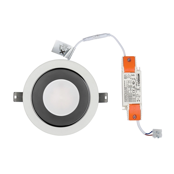 Sufitowa LAMPA wpust KEA 8770 Nowodvorski okrągła OPRAWA metalowa LED 30W 4000K do łazienki IP44 biała