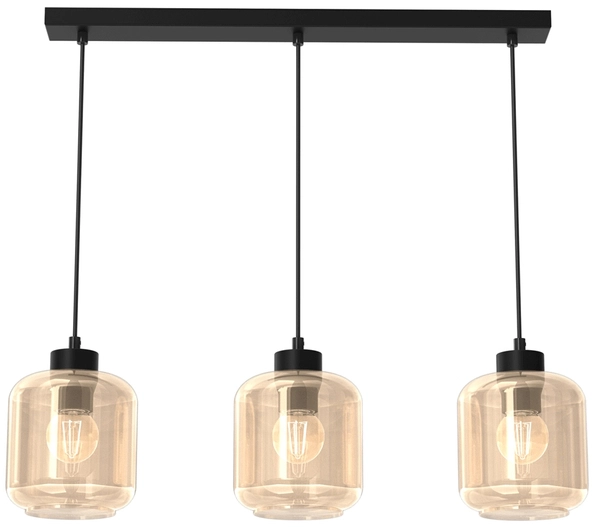 Wisząca lampa Sombra MLP8371 szklana bursztynowa czarna