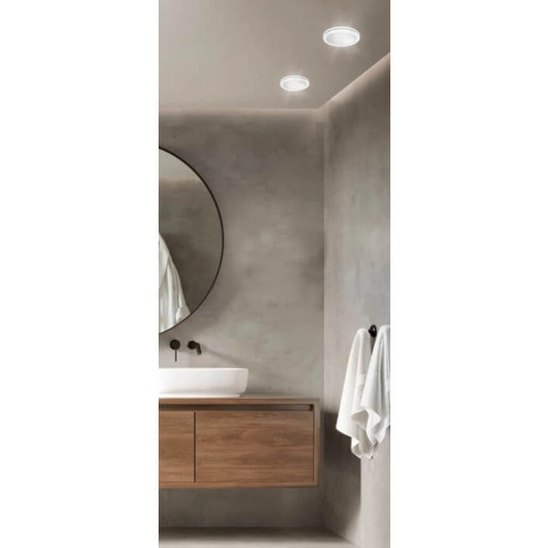 Podtynkowa lampa do łazienki GALATA AZ4380 LED 9W 3000K IP44 okragła biały