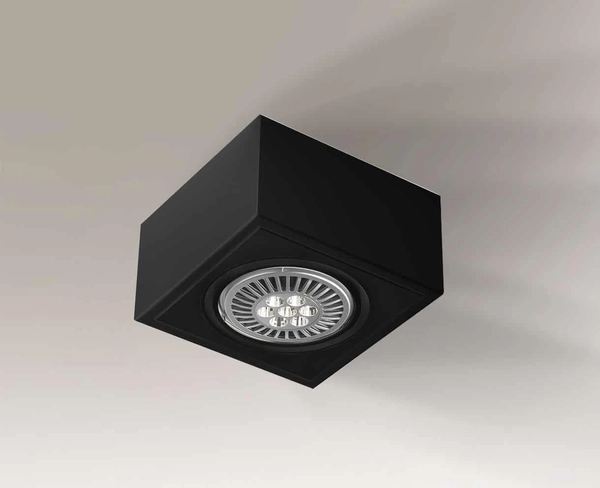 Sufitowa LAMPA regulowana UTO H 1217 Shilo metalowa OPRAWA nastropowa SPOT kostka cube czarna