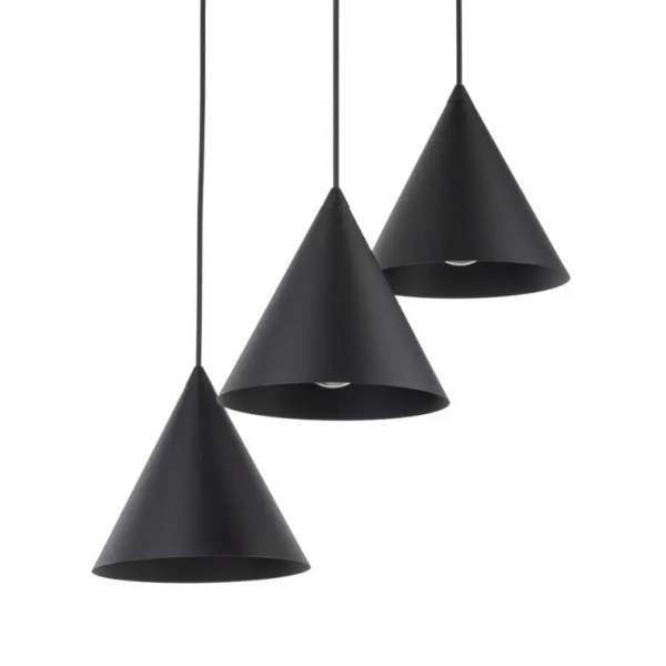 Lampa stożkowa wisząca CONO 10067 potrójna czarny