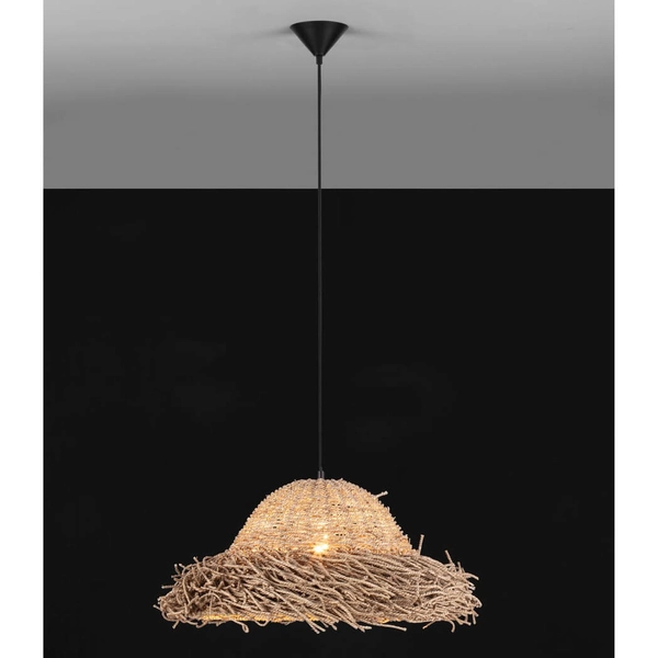 Wisząca lampa z trawy morskiej ALLENDE LE44491 boho beżowy