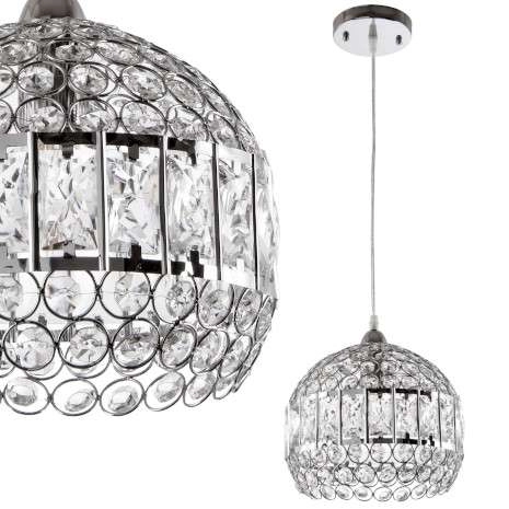 Kryształowa lampa wisząca VEN E1648/1H glamour przezroczysty chrom