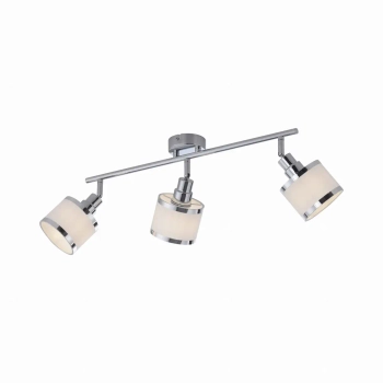 Potrójna lampa sufitowa ACCOR chrom biała reflektory regulowane do jadalni 15373-17