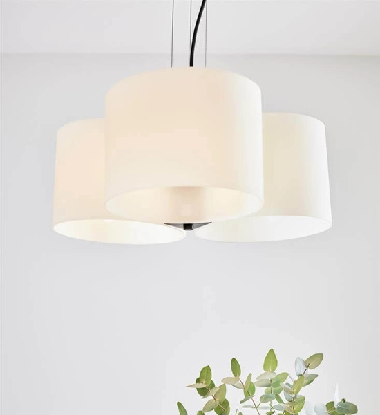 Szklana lampa wisząca Outro nowoczesna nad łóżko biała