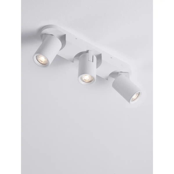 Potrójna lampa sufitowa LUNBIRA LE45661 tubki z regulacją białe