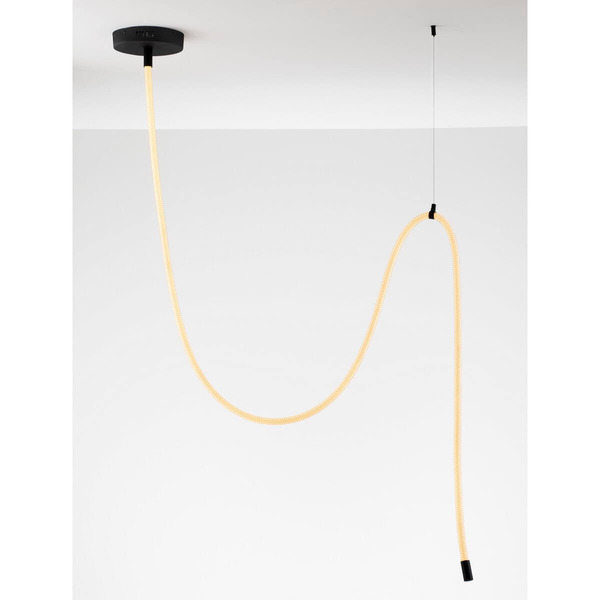 Wisząca lampa do salonu CURA LE44260 LED 33W 3000K lina czarna biała