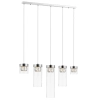 Wisząca lampa szklana GEM P0389-05E-B5AC tubki chrom przezroczysta