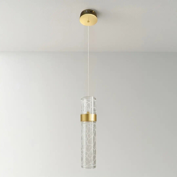 Podłużna zwisająca lampa Lagos ML2245 LED 8W 4000K tuba złota