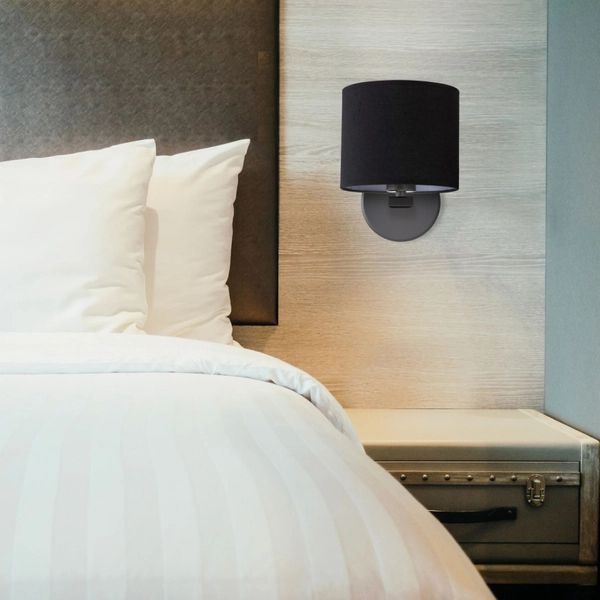 Abażurowa LAMPA ścienna CECINA LP-114/1W BK Light Prestige loftowa OPRAWA kinkiet czarny