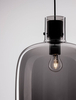 Loftowa lampa wisząca Padre szklana czarna przydymiona