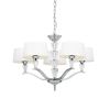 Lampa wisząca z abażurkami Fiennes FIENNES-5NI na łańcuchu chrom biały