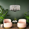 Wisząca lampa glamour Bele 69391 Endon kryształ czarny okrąg przezroczysty
